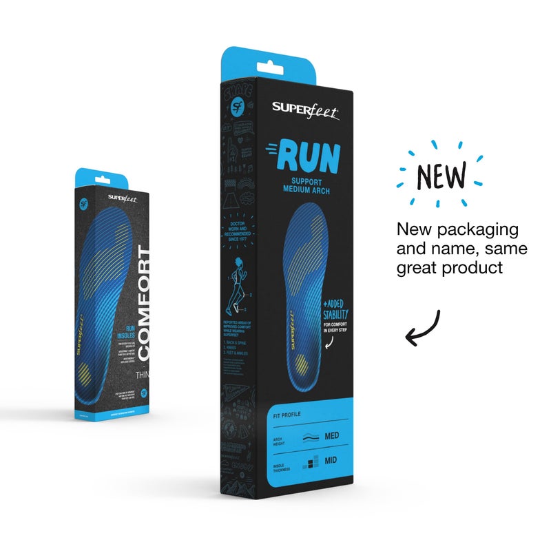 Superfeet Run Support Medium Arch Insoles - Trim-To-Fit Low to Medium Arch Support Inserts for Running Shoes - Professional Grade - 9.5-11 Men / 10.5-12 Women - Image 2