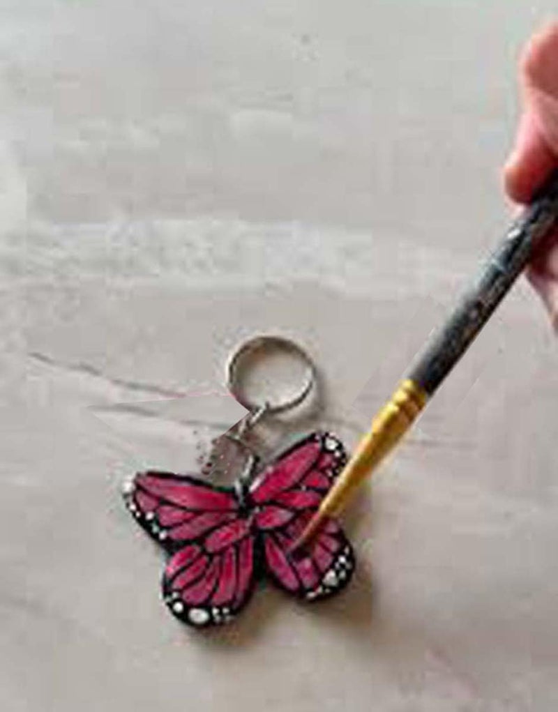 KReating Dot KReating Dot has Set Of 10 Units Each of 2 Inch Buterfly and Star MDF Blank Boards with Nickel Key Ring Chains - Perfect for DIY Craft Projects, Dot Mandala and Paintings (2 Inch R X 3mm Thick | KRB_MDF_09) - Image 4