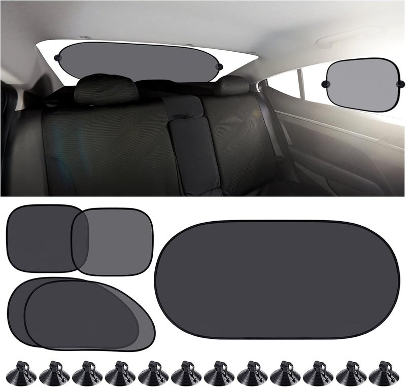 Tallew 5 Pieces Car Window Shade Set with UV Rays Sun Visor Protector - Image 2