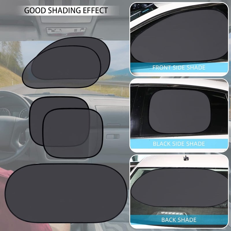 Tallew 5 Pieces Car Window Shade Set with UV Rays Sun Visor Protector - Image 5