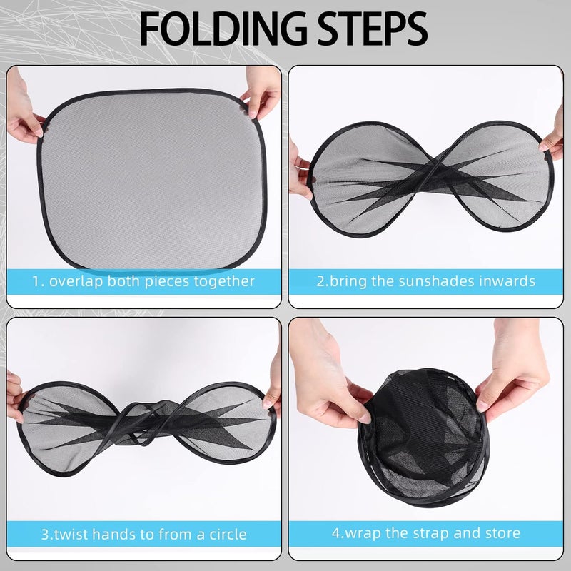 Tallew 5 Pieces Car Window Shade Set with UV Rays Sun Visor Protector - Image 4