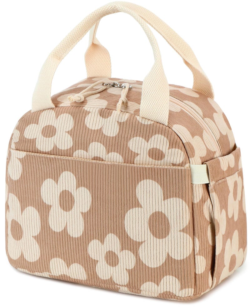 Bluboon Lunch Bag for Women Men Cute Corduroy Lunch Tote Bags Reusable Insulated Lunch Box Large Capacity Reusable Insulated Cooler for Work Picnic or Travel - Image 1