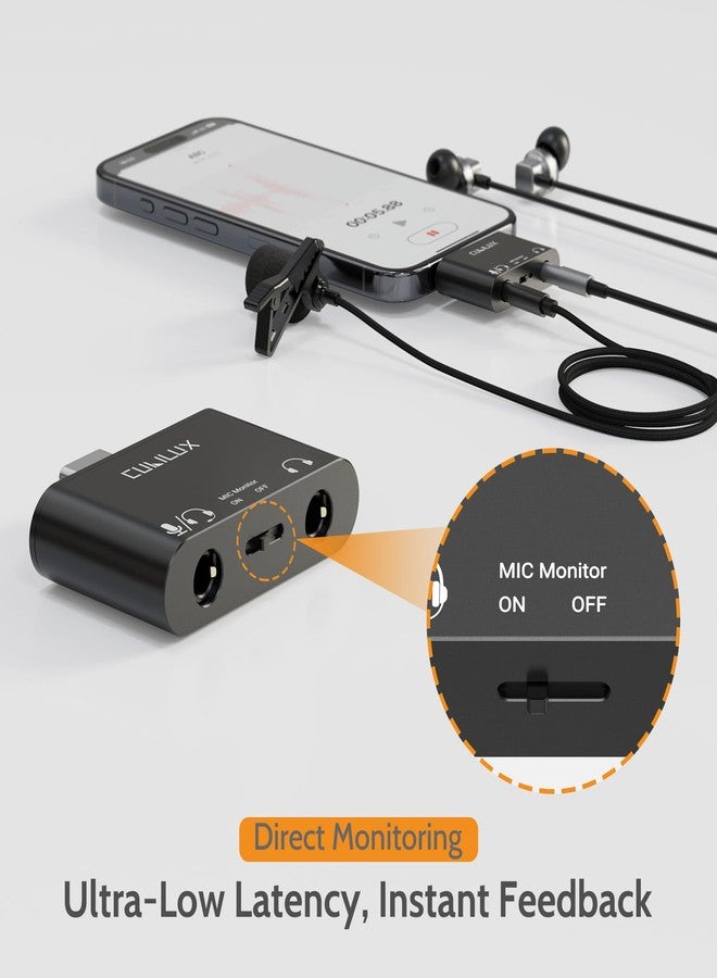 Cubilux USB C to TRRS MIC Adapter with Monitor, Type C Headphone Microphone Splitter, 3.5mm Audio MIC Connector for iPhone 16/15, iPad Pro 13/12.9/11, iPad Air 13/5th/4th, Galaxy, Pixel, Android Phone - Image 3