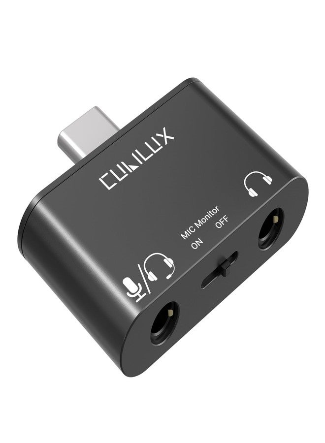 Cubilux USB C to TRRS MIC Adapter with Monitor, Type C Headphone Microphone Splitter, 3.5mm Audio MIC Connector for iPhone 16/15, iPad Pro 13/12.9/11, iPad Air 13/5th/4th, Galaxy, Pixel, Android Phone - Image 1