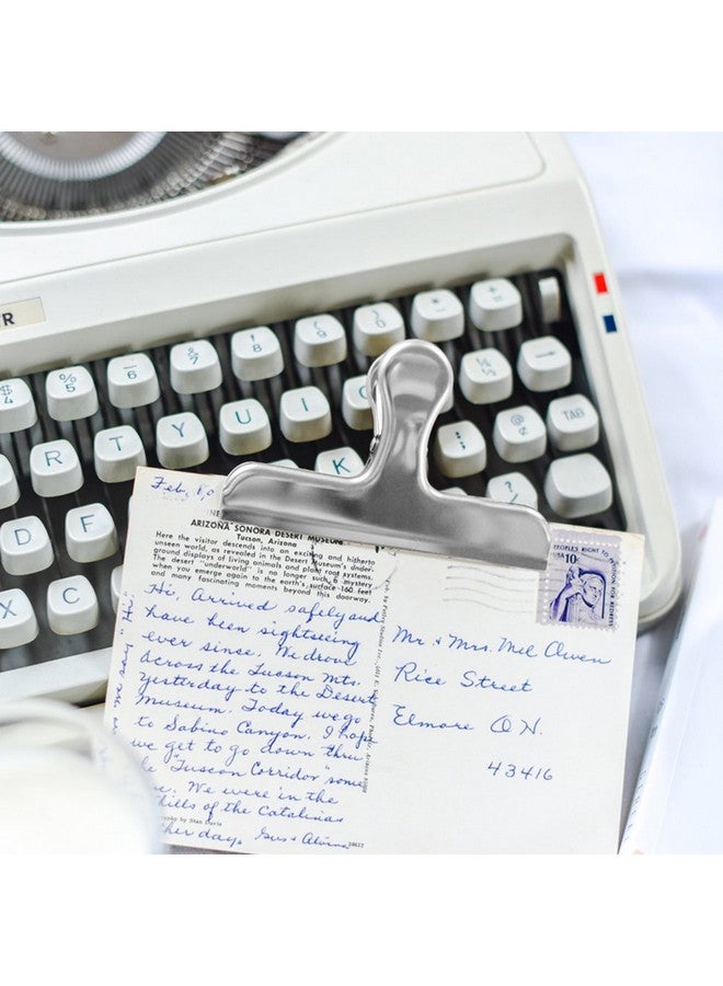 دانزي إكس مجموعة من 6 مشابك أكياس رقائق البطاطس المصنوعة من الفولاذ المقاوم للصدأ، عرض 4.7 بوصة، مقبض ختم ورقي كبير من DanziX لأكياس القهوة والطعام والخبز، للاستخدام في المطبخ والمنزل والمكتب - فضي - Image 5