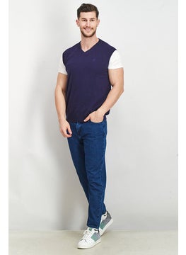 Harmont & Blaine Men V-Neck Knit Sweatshirt, Navy  - Image 3