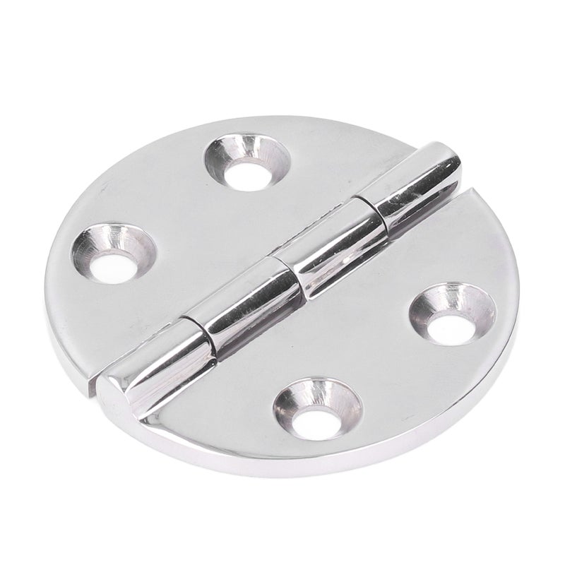 64mm Round Hinge 316 Stainless Steel Mirror Polished Hinges Hole Mounting for Marine Equipment - Image 1