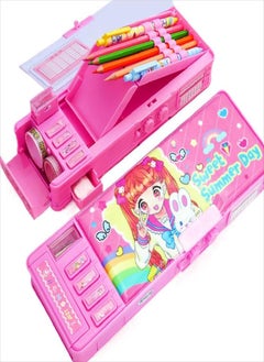 Girl Cute Password Cartoon Combination Lock Plastic Stationery Box Pen Case Pencil Box Pencil Case