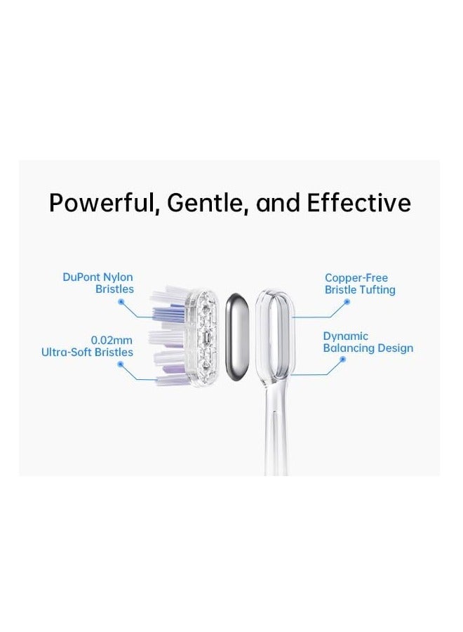 Three Brush Heads replacements of Laifen, White Super Clean