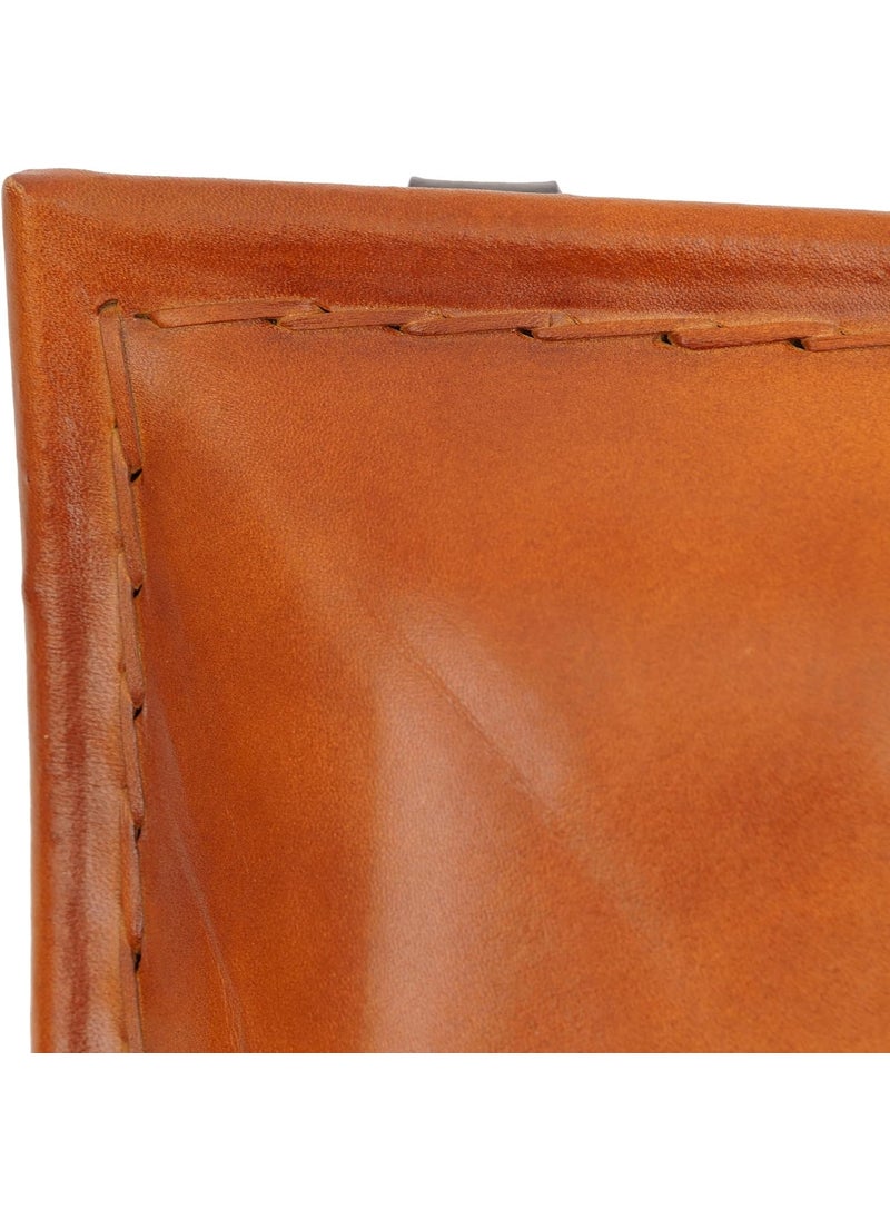 Shades N Stitches Shades N Stitches Butler Melton Tan Brown Leather Stool Tabouret Hunting Camping Chair Leisure Folding Stool Living Room Stool Handmade Folding Stool  - Image 5