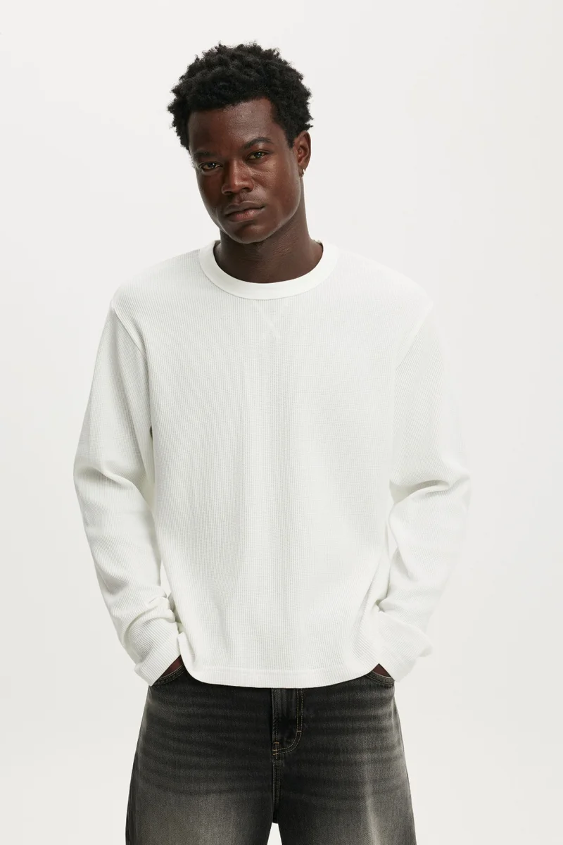 كوتون اون Cropped Fit Textured Long Sleeve
