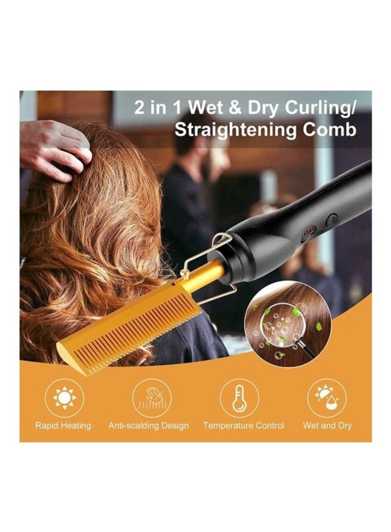 ELTRAZONE Electrical Straightening Hot Comb Curling Iron Hot Hair Flat Iron - Image 5