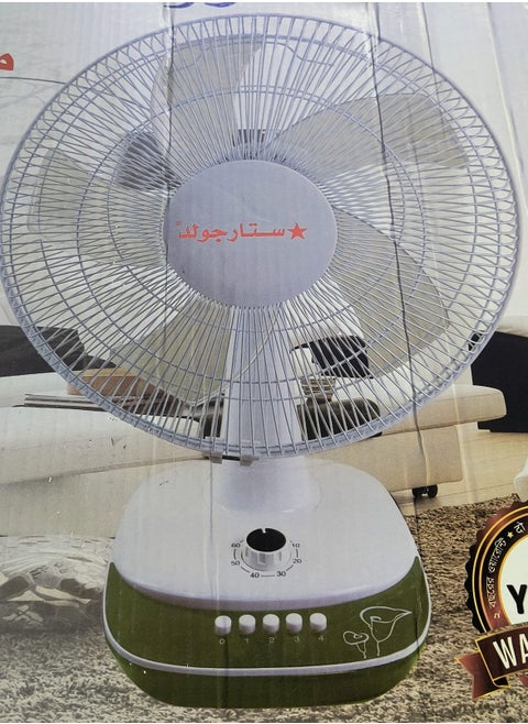 16 Inch Table Fan 3 Speed Settings With Oscillating/Rotating And Static Feature Electric Portable Desktop Cooling Fan