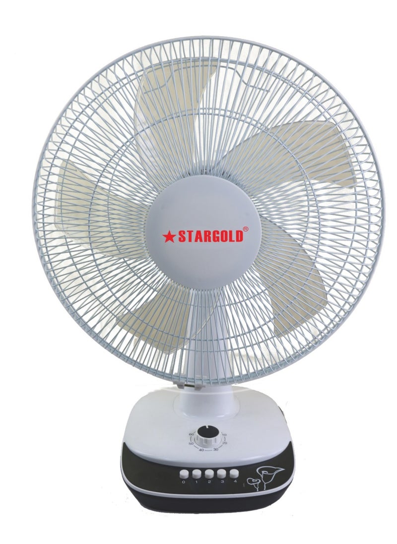 16 Inch Table Fan 3 Speed Settings With Oscillating/Rotating And Static Feature Electric Portable Desktop Cooling Fan