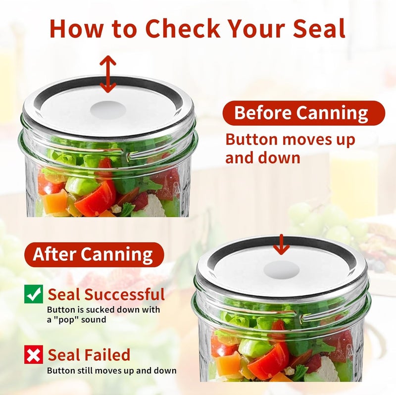 Aliggbent 150 Pcs Wide Mouth Canning Lids, 86MM Airtight Split-Type Mason Jar Lids, Leakproof Bulk Wide Mouth Canning Jar Lids for Canning Food, Jams, Fruits & DIY Decor - Image 5