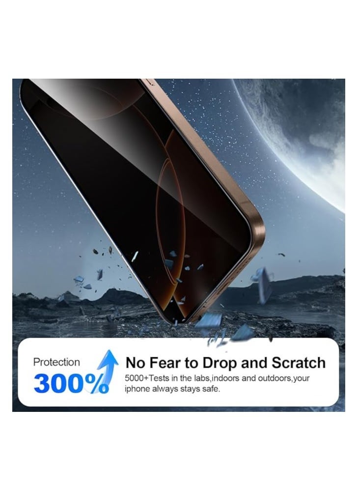vesus [2-Pack] Privacy Screen Protector for iPhone 15 Pro (6.1inch),Edge to Edge Protection Full Cover Private Anti-Spy Case-Friendly Curved - Image 4