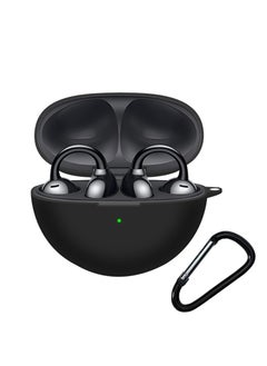 Excefore Earphone Protective Case for FreeClip, Lightweight Soft Silicone Shockproof Earphone Protective Case Cover with Carabiner for FreeClip (Black)  - Image 1