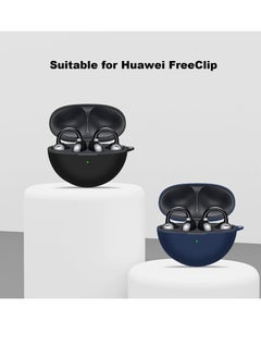 Excefore Earphone Protective Case for FreeClip, Lightweight Soft Silicone Shockproof Earphone Protective Case Cover with Carabiner for FreeClip (Black)  - Image 2