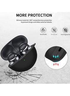 Excefore Earphone Protective Case for FreeClip, Lightweight Soft Silicone Shockproof Earphone Protective Case Cover with Carabiner for FreeClip (Black)  - Image 4