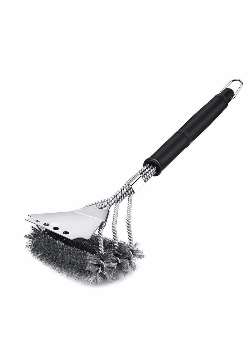 Excefore Spatula Stainless Steel Wire Bristles Camping Brush Ideal for Charcoal Gas Electric Grill Stainless Steel Grill Cleaning Brush BBQ Grill Barbecue Brush with Stainless Steel Bristles  - Image 1