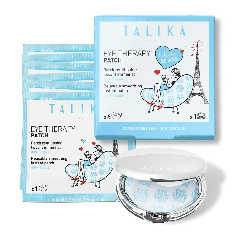 Talika Eye Therapy Patch - Instant Smoothing Eye Patches - Mask For Dark Circles & Tired Eyes - 6 Pairs Reusable & Travel Case - Image 1