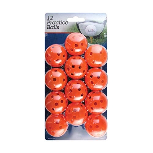 Intech Orange Colored Plastic Practice Golf Balls with Holes for Backyard or Indoor Use for Men, Women and Kids (12-Pack) - Image 2