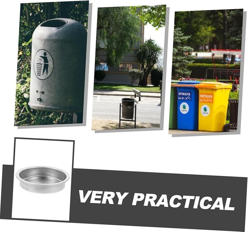 منفضة سجائر سوداء مستديرة مدمجة حامل رماد خارجي للتخلص الآمن من السجائر - Image 3