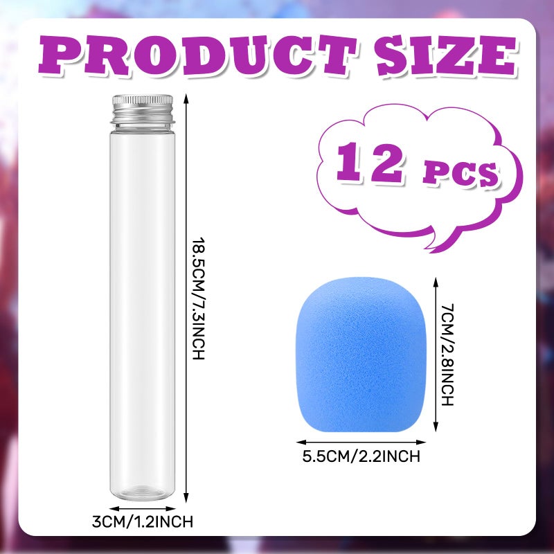 Newtay 24 Pcs Microphone Candy Tubes Kpop Themed Decor Karaoke Theme Birthday Party 10'' Fake Prop Microphone Plastic Toy for Disco Singer Stage Costume Prop, Candy Not Included (Purple,Pink,Blue) - Image 2