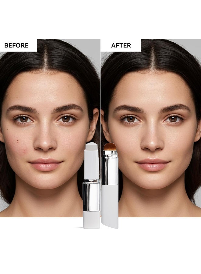 zephoco Color Changing Foundation Stick, V - Color-Changing Foundation Stick With Concealer, Medium To Full Coverage Cream Stick Hydrating Makeup, Dual-Ended With Soft Brush For Flawless Look, Portable & Travel-Friendly (Natural) - Image 4