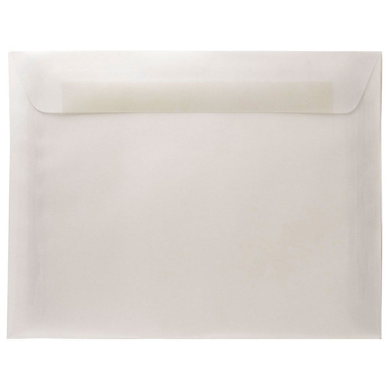 JAM PAPER 8 34 x 11 12 Booklet Translucent Vellum Envelopes Clear 25Pack