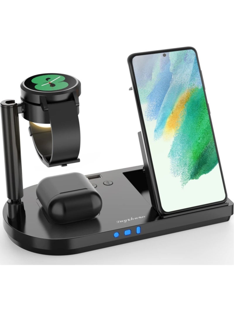Captaintech Wireless Charger for Samsung Charging Station, 3 in 1 Android Phone Trio Multiple Devices Charger for Galaxy S22 Ultra/S21/Z Flip/Fold 4/Buds, Charger for Galaxy Watch 5 Pro/4/3(Samsung Watch Only) - Image 1