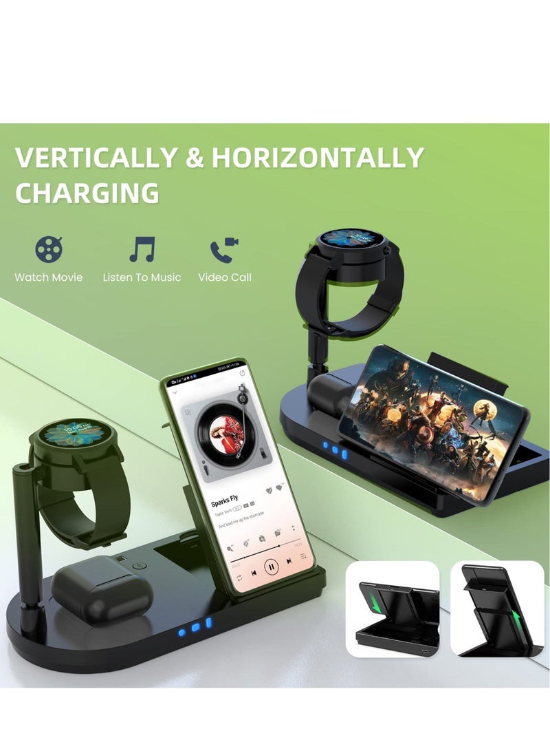 Captaintech Wireless Charger for Samsung Charging Station, 3 in 1 Android Phone Trio Multiple Devices Charger for Galaxy S22 Ultra/S21/Z Flip/Fold 4/Buds, Charger for Galaxy Watch 5 Pro/4/3(Samsung Watch Only) - Image 4