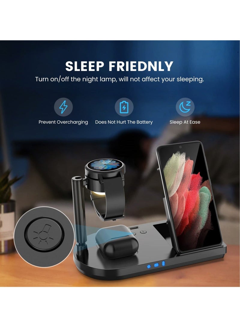 Captaintech Wireless Charger for Samsung Charging Station, 3 in 1 Android Phone Trio Multiple Devices Charger for Galaxy S22 Ultra/S21/Z Flip/Fold 4/Buds, Charger for Galaxy Watch 5 Pro/4/3(Samsung Watch Only) - Image 3