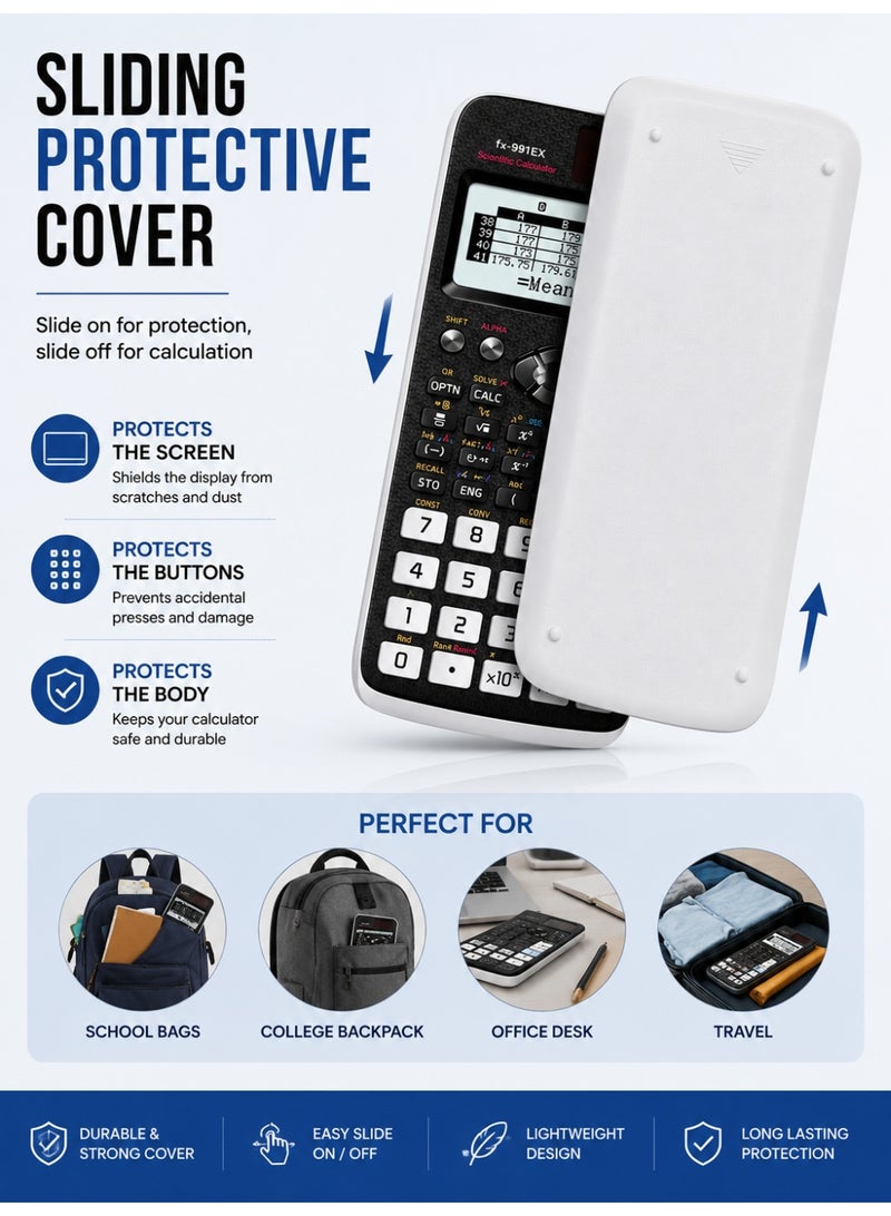 Scientific Calculator FX-991EX with 522 Functions, Dual Power (Solar & Battery), Natural Textbook Display, Multi-Line LCD, 10+2 Digit Display, Engineering & Scientific Calculator with Protective Sliding Cover for School, College, University, Exams & Office - Image 5