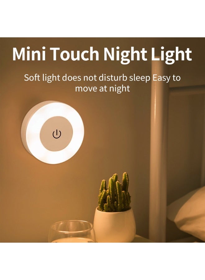 2PCS Adjustable LED Night Light, LED Bedside Lamp, 3 Color Modes (White, Warm, Cool), Touch-Controlled, Magnetic Wall Mount for Indoor Use (Kids Bedroom, Corridor, Kitchen, Bedroom, Shoe Cabinet), Rechargeable Lithium Battery, Indoor Lighting | Modern Wall Light | Adjustable Brightness, Night Light - Image 1