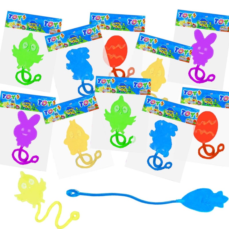 CHHOEAV 36 Pack Easter Sticky Hands Toys Bunny Chick Egg Carrot Styles Stretchy Toys Easter Basket Stuffers Easter Egg Fillers Party Favors Gifts for Kids Boys Girls - Image 3