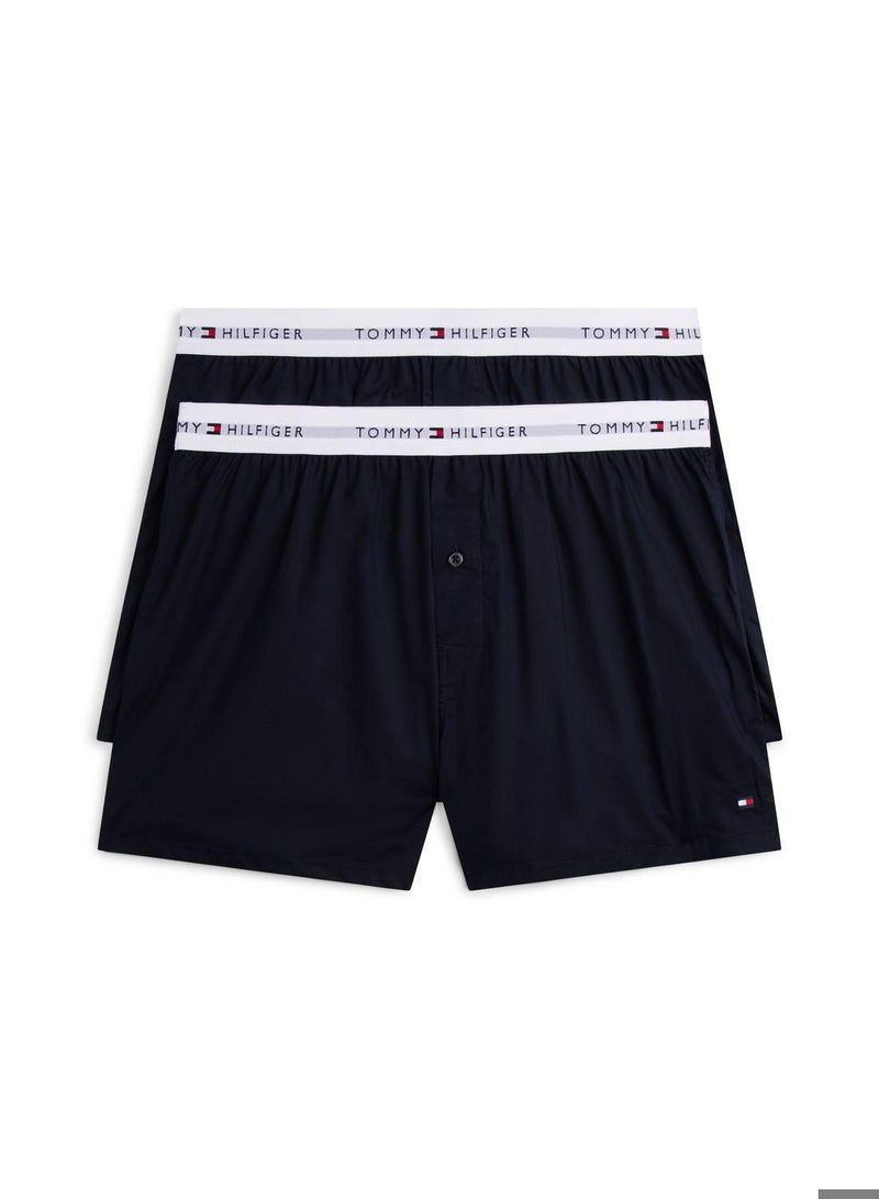 TOMMY HILFIGER 2-Pack Signature Logo Poplin Boxer Shorts - Image 1
