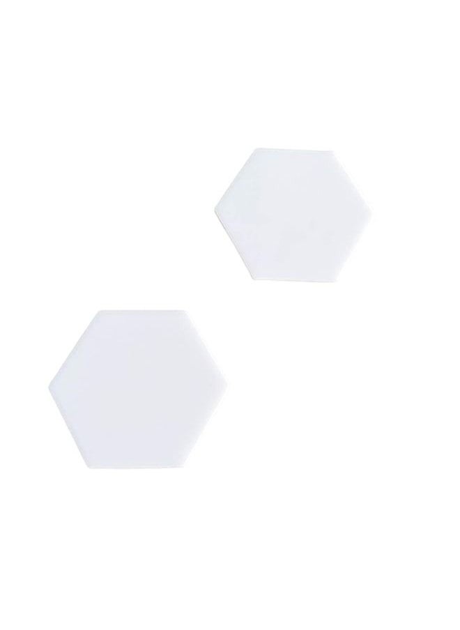 Lamsit Ibdaa - LAMSIT IBDAA Acrylic Hexagon 3mm Thick Pack of 16 (6 x 7 cm, White) - Image 1
