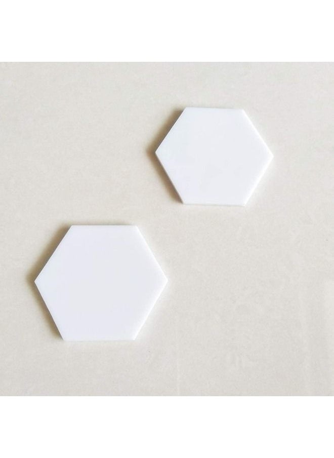Lamsit Ibdaa - LAMSIT IBDAA Acrylic Hexagon 3mm Thick Pack of 16 (6 x 7 cm, White) - Image 1