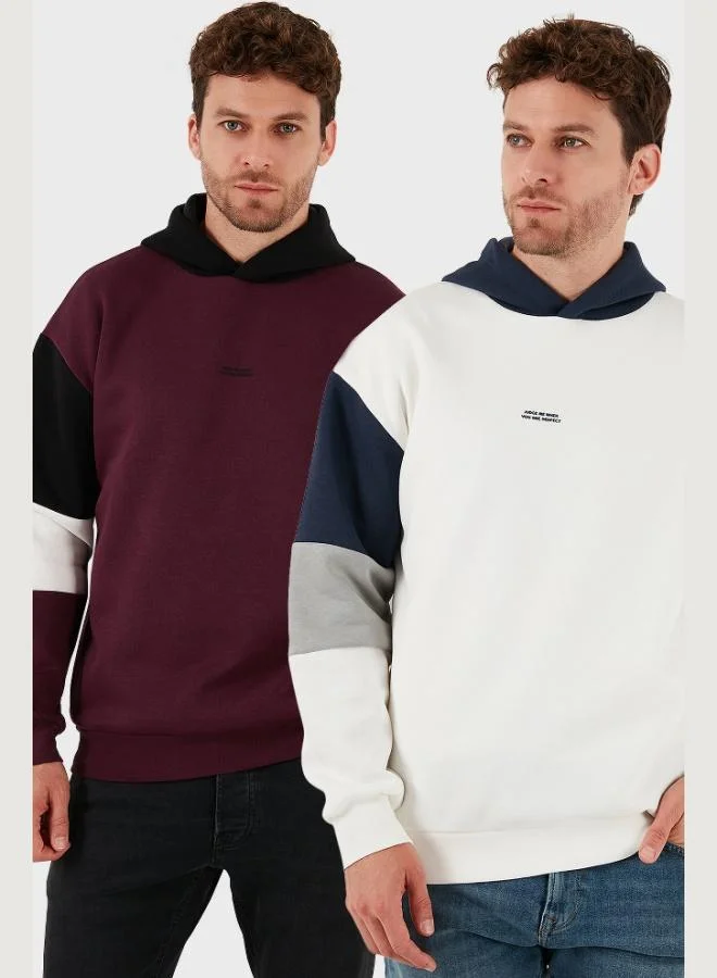 Buratti Buratti Cotton Relaxed Fit Hooded Furry Inside Soft Raised 2-Pack Sweat Men's SWEAT 5905299S2