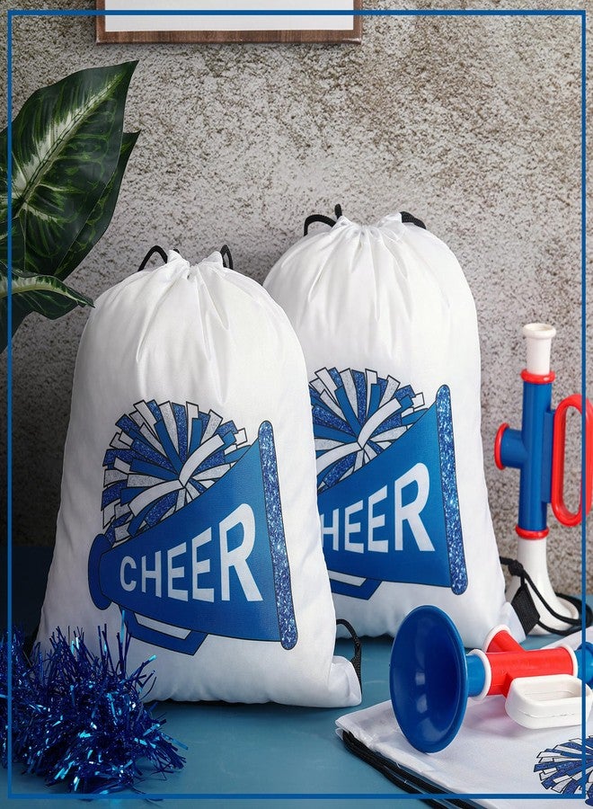 Kacctyen 24 Pcs Cheer Drawstring Backpack Cheer Team Gift Cheerleader Drawstring Gym String Bag Sports Party Favor(Blue) - Image 2