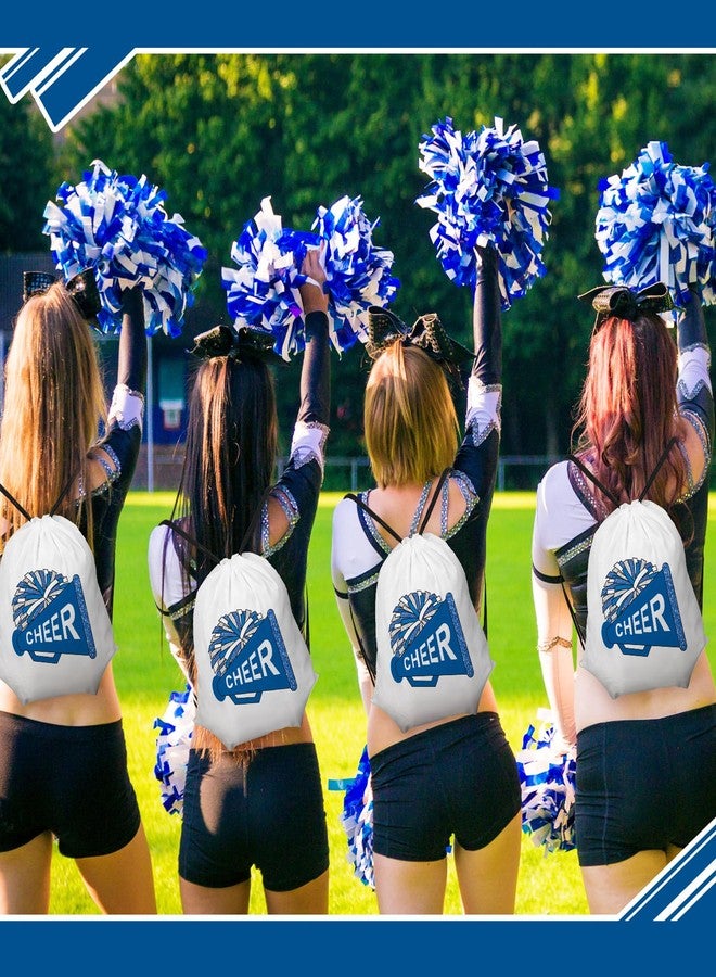 Kacctyen 24 Pcs Cheer Drawstring Backpack Cheer Team Gift Cheerleader Drawstring Gym String Bag Sports Party Favor(Blue) - Image 5