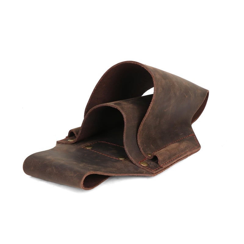 Tourbn Tourbon Leather Felling Wedge Logging Pouch for Tree Cutting Hold 4 Chainsaw Wedges Flat Files Round Saw Scrench Holster Holder, Brown - Image 4