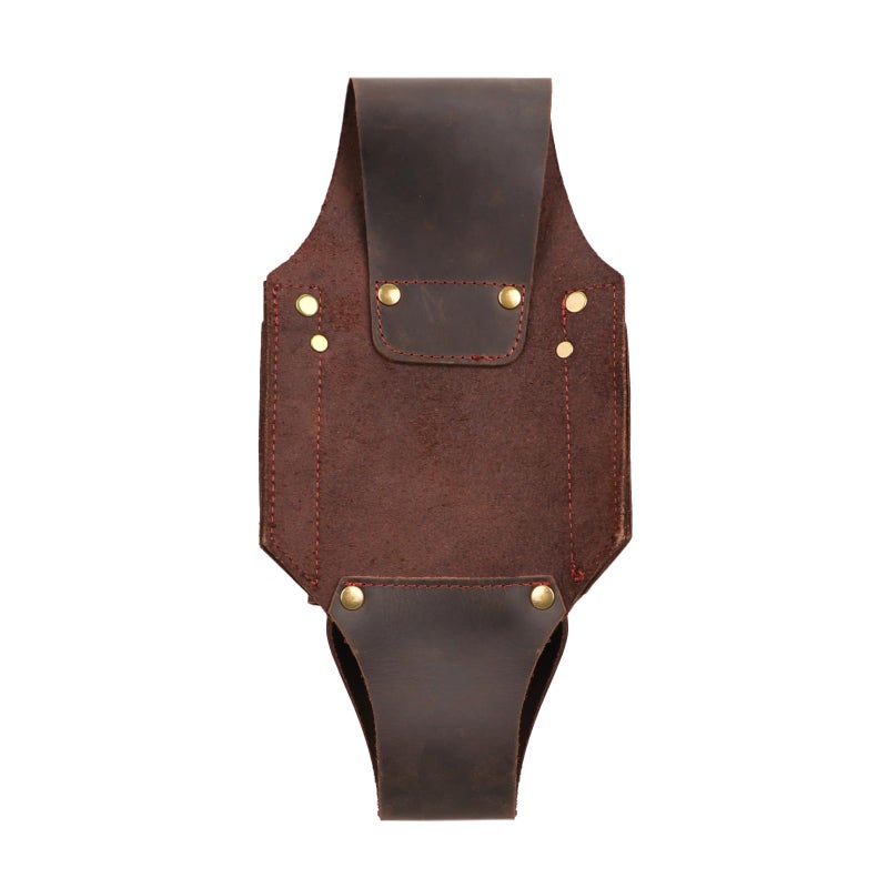 Tourbn Tourbon Leather Felling Wedge Logging Pouch for Tree Cutting Hold 4 Chainsaw Wedges Flat Files Round Saw Scrench Holster Holder, Brown - Image 3