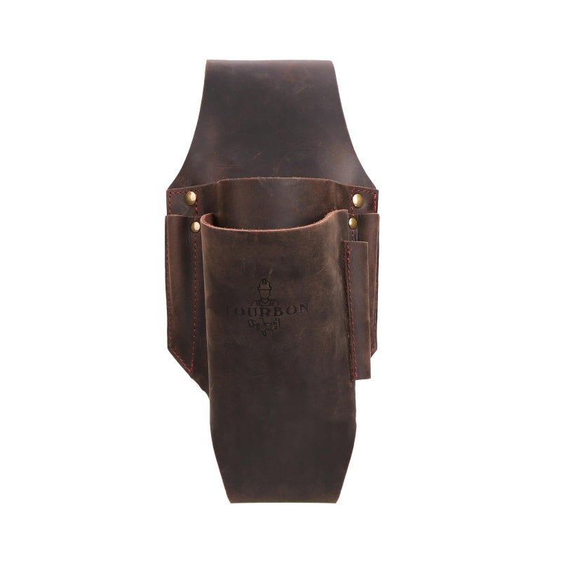 Tourbn Tourbon Leather Felling Wedge Logging Pouch for Tree Cutting Hold 4 Chainsaw Wedges Flat Files Round Saw Scrench Holster Holder, Brown - Image 2