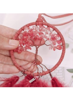 Excefore Dream Catcher, Car Rear View Mirror Pendant Car Charm with Crystal Beads Tree of Life  - Image 5