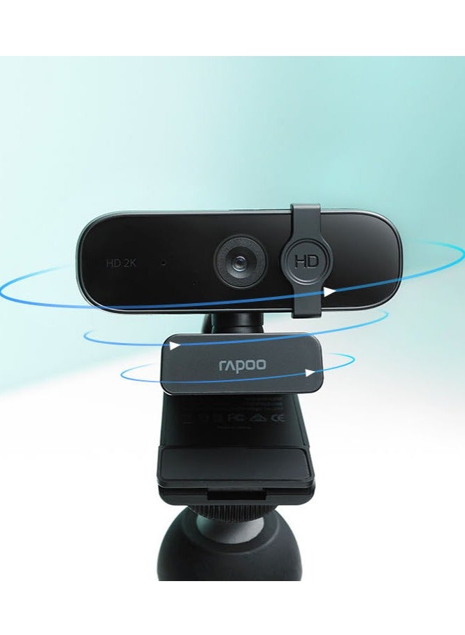 رابو، XW2K، كاميرا ويب، 2560 × 1440 بكسل، USB 2.0، أسود - Image 3