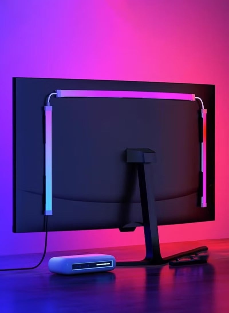 ديبتر شاشة 24 بوصة بإضاءة خلفية LED وشريط إضاءة LED متزامن مع لون الشاشة أو الموسيقى شريط إضاءة RGB للكمبيوتر خلف الشاشة يدعم أجهزة الكمبيوتر الشخصية أو أجهزة Mac للألعاب والأفلام وما إلى ذلك. تحكم برمجي، يعمل عبر USB - Image 1