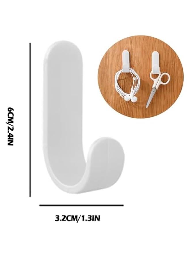 20 Pack Adhesive Hooks Utility Wall Hooks, Cute Key Hooks Plastic Decorative Wall Holder, White Self Adhesive Wall Hooks for Hats, Towels, Shower, Entryway, Kitchen, Office (White)  - Image 4