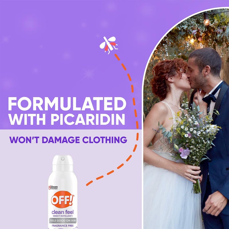 OFF! Clean Feel Insect Repellent Aerosol with 20% Picaridin, Bug Spray with Long Lasting Protection from Mosquitoes, Feels Good on Skin, 5 oz - Image 3